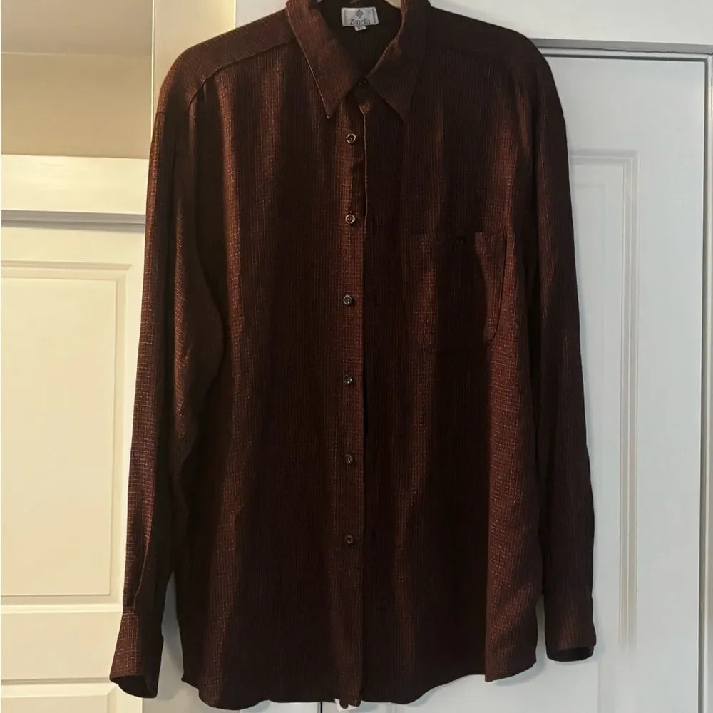 Zanella Dark Brown Patterned Shirt - Picture 3 of 8